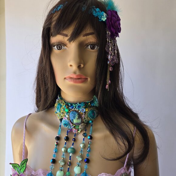 Dazzling Gatsby Glamour Headband - Peacock Sequin & Vintage Inspired Flapper - Picture 9 of 9